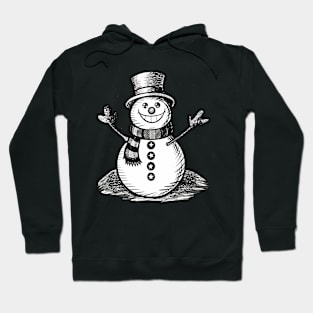 Funny Snowman Black And White Christmas Holiday Design Hoodie